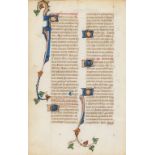 Bible, New Testament. Single leaf from the gospel of St John, illuminated manuscript in Latin, on …