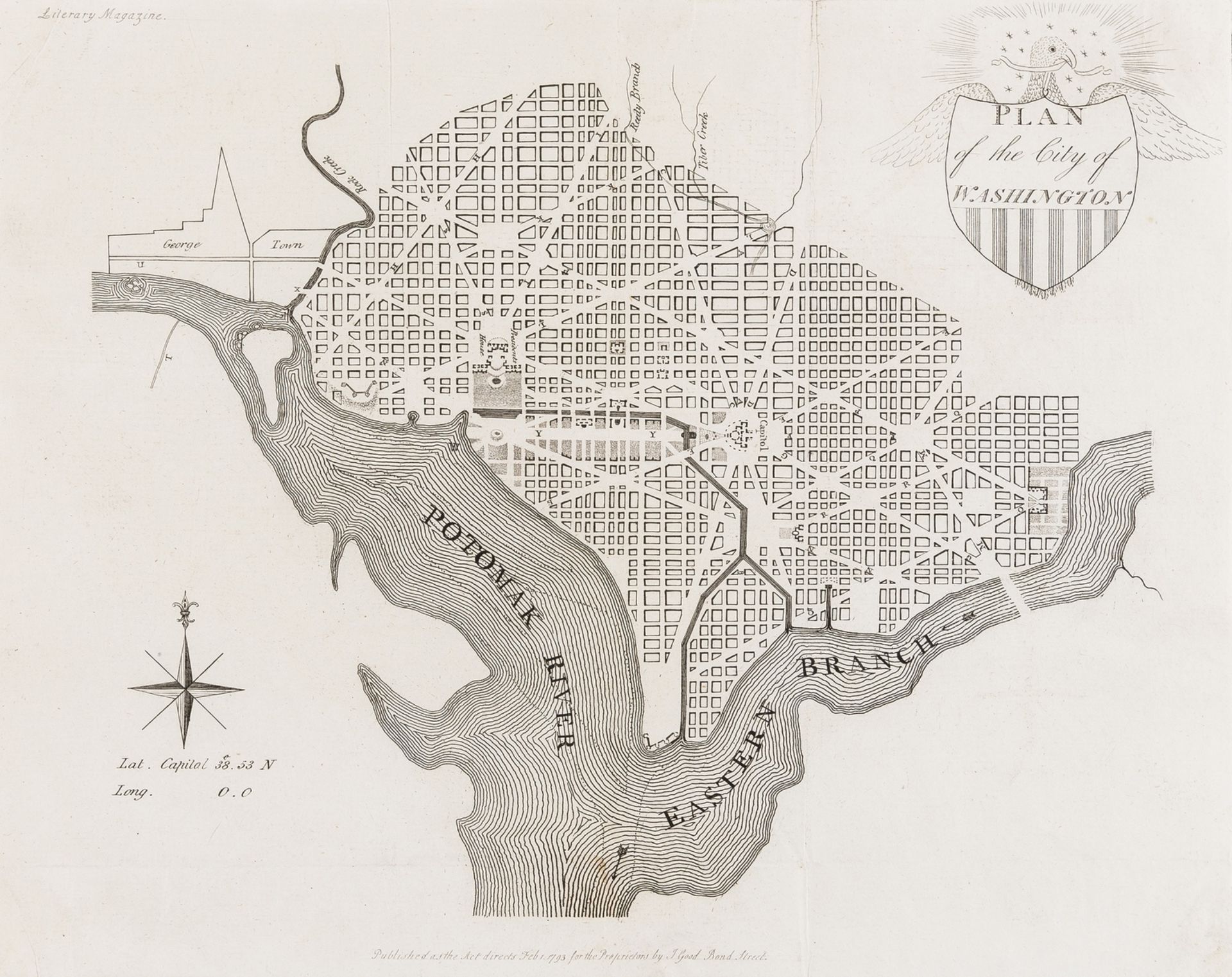 America.- Washington, D.C.- Good (J.) after James Thackera and John Vallance. Plan of the City of …