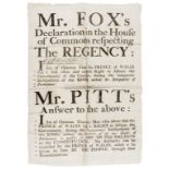 Madness of George III.- Mr. Fox's Declaration in the House of Commons respecting The Regency [&] …