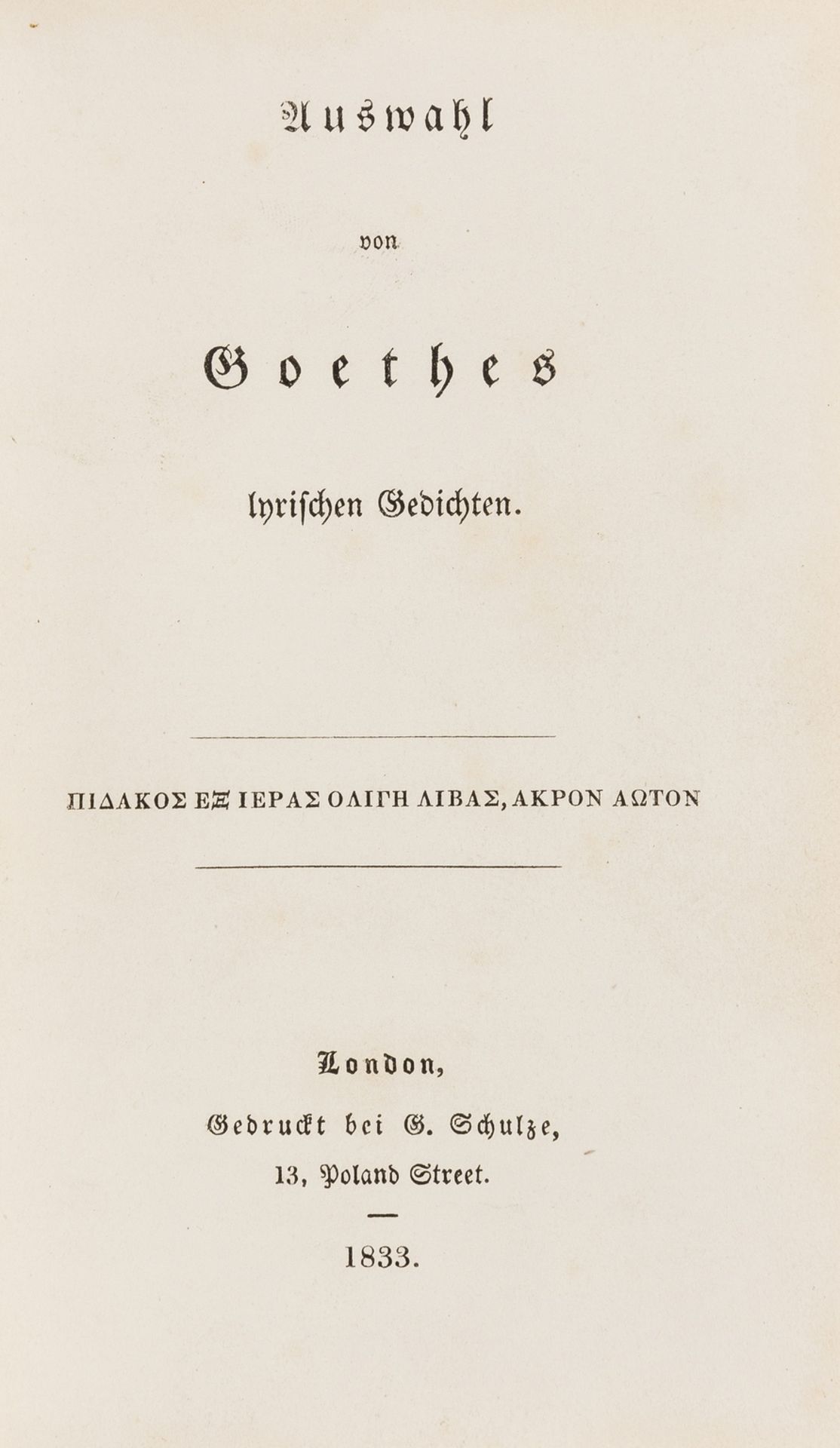 Binding.- Goethe (J.W. von) Auswahl von Goethes Inrischen Gedichten, C.R.Ashbee's copy with note, … - Image 4 of 4