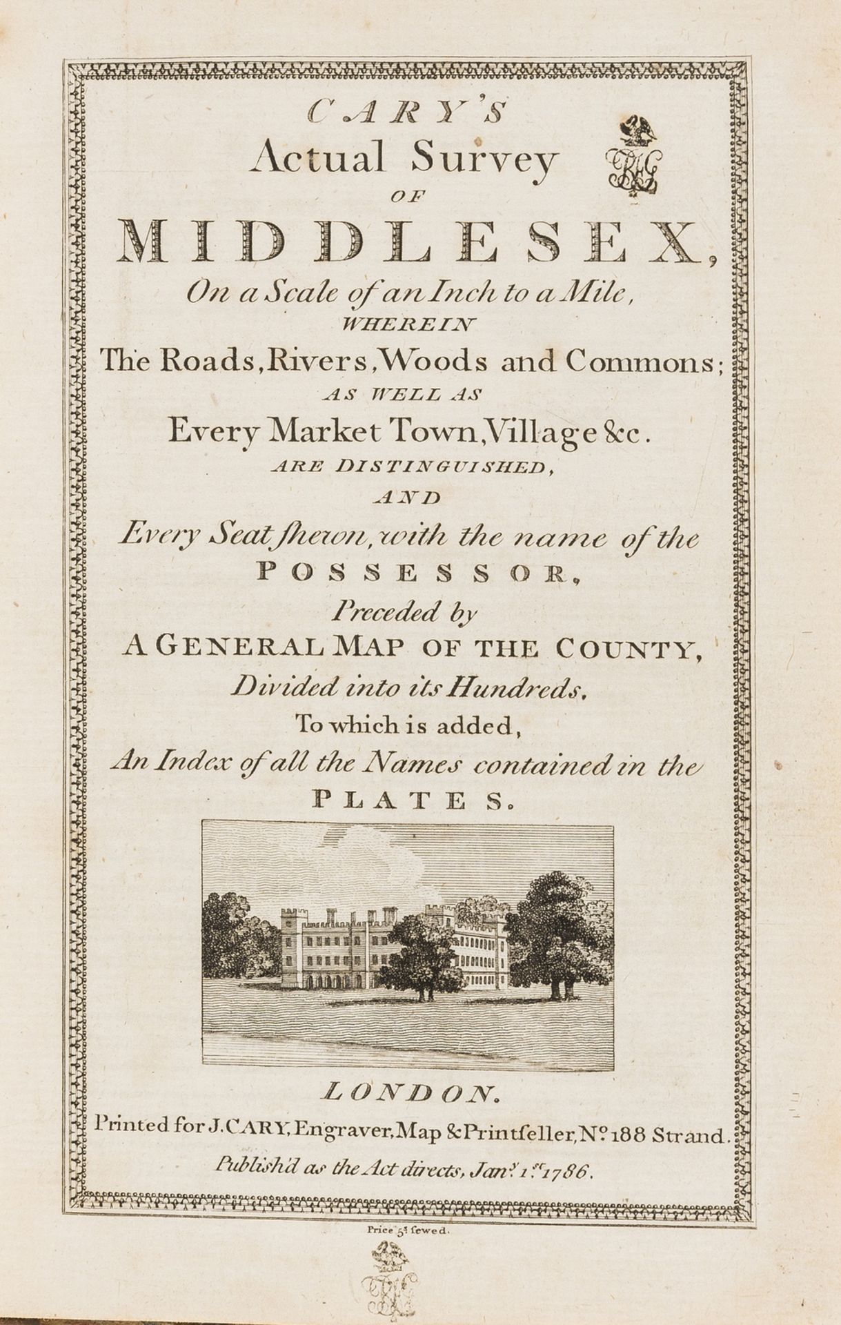 Middlesex.- Cary (John) Cary's Actual Survey of Middlesex...Wherein the Roads, Rivers, Woods and … - Image 3 of 3