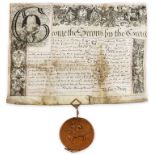 George II (King) Letters Patent appointing Sir John Strange as solicitor-general, manuscript on …