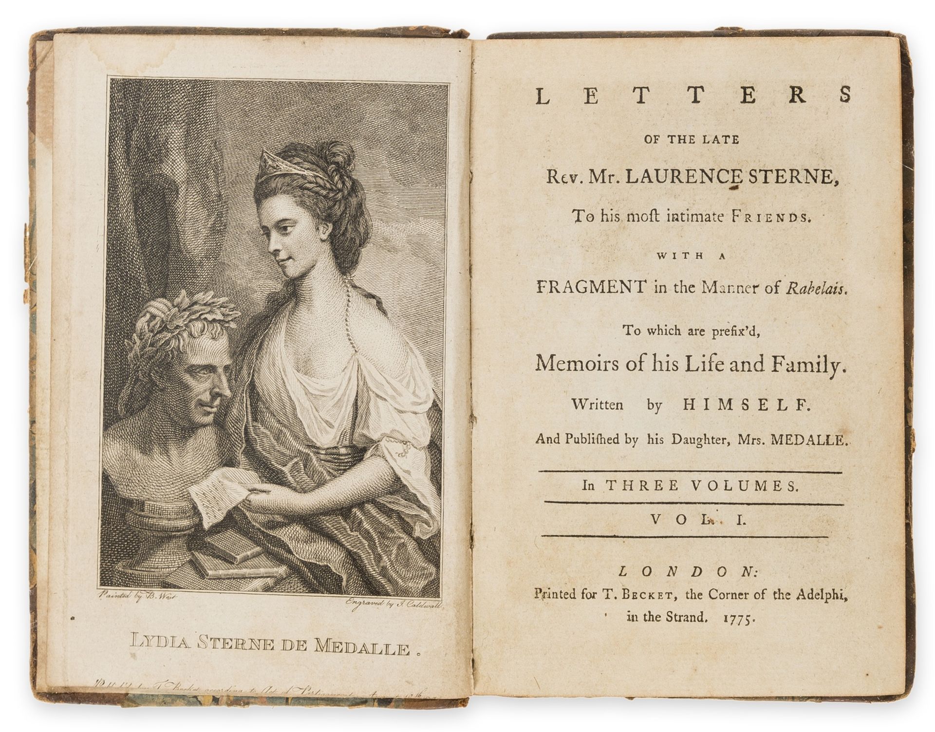 Sterne (Laurence) Letters...to his most intimate Friends, 3 vol., first edition, contemporary half … - Image 2 of 2