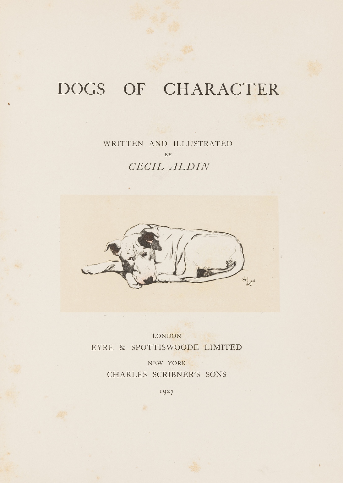 Aldin (Cecil) Dogs of Character, number 199 of 250 copies, signed with an original sketch by the … - Image 2 of 3