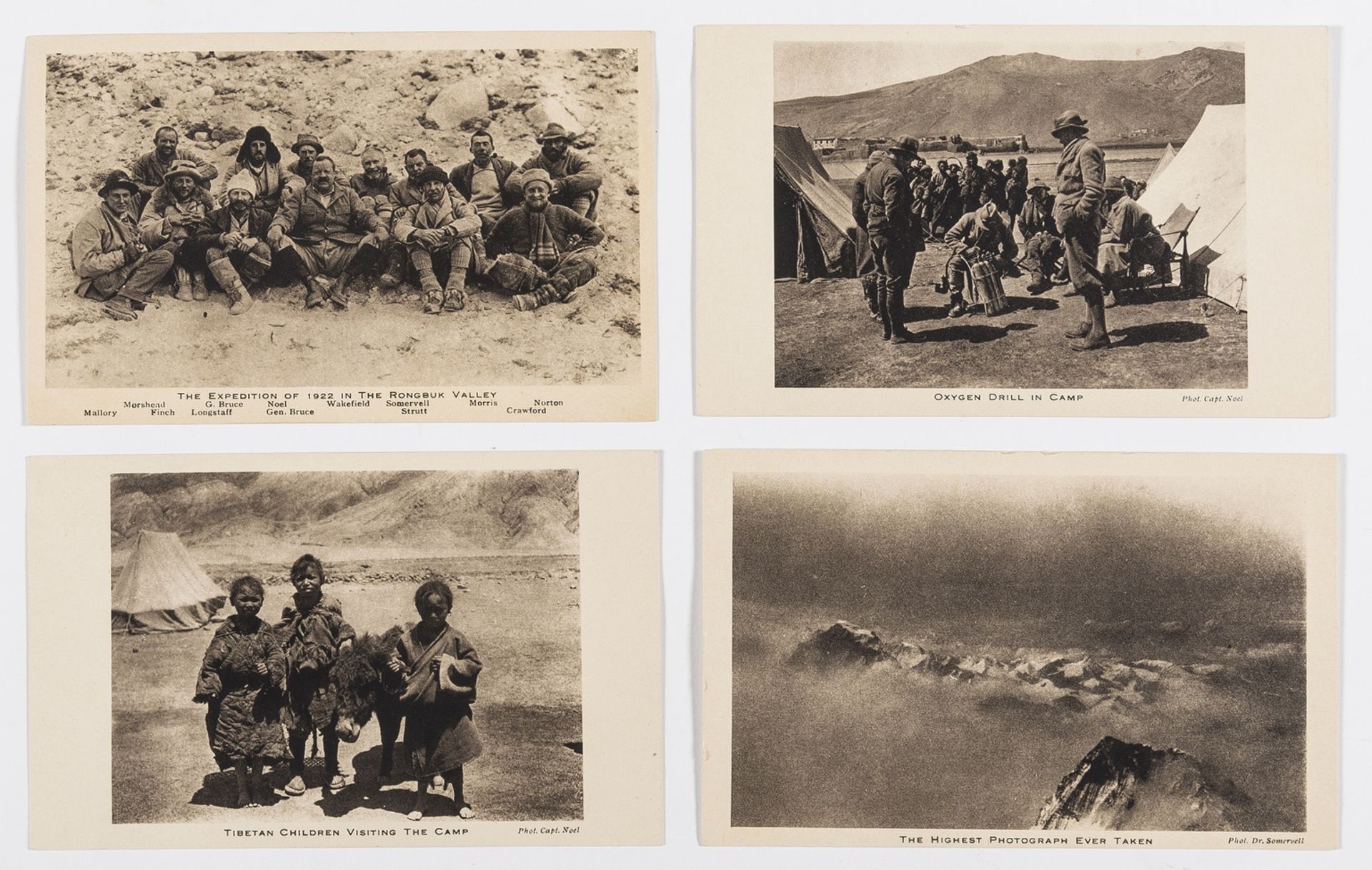 Mountaineering.- Mount Everest Committee. 15 Postcards of photographs taken by members of the 1922 …