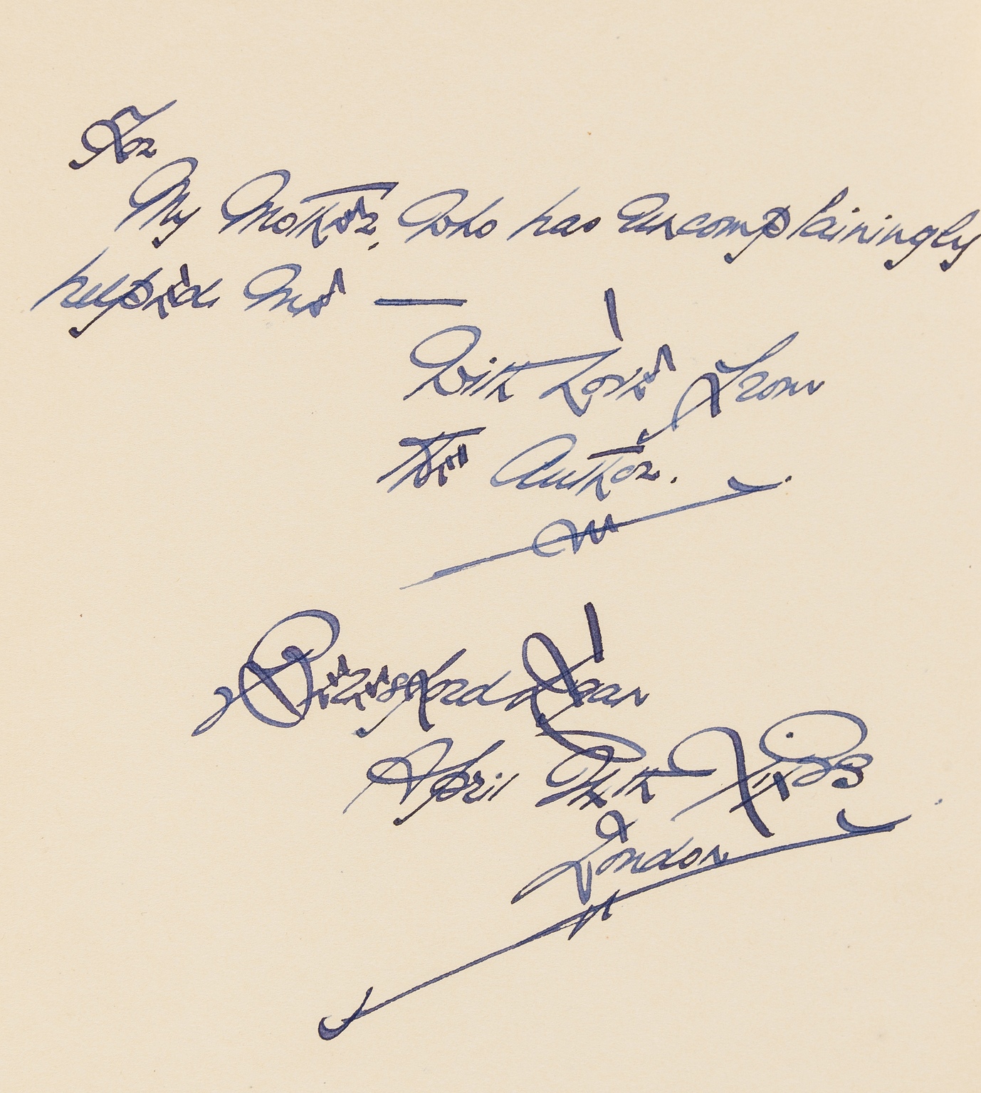 Egan (Beresford) Pollen, first edition, signed presentation inscription from the author to his …