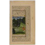 Persian poetry.- Mughal School (probably early 20th century) Two miniatures for Saadi Shirazi's …