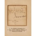 Boxing.- Mace (James "Jem", bare-knuckle pugilist) Signature with inscription in another hand, …