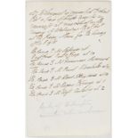 Wellington (Arthur Wellesley, first Duke of) Autograph Note third person to Mr Wilmand his …