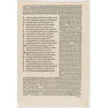 Incunable leaf.- Single leaf from ?Juvenal's Satires, printed leaf, [?Venice], [?c. 1486]; sold …