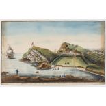 South West England.- Naïve School (early 19th century) East View of Ilfracombe from Heilisborough …