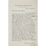 Wells (Herbert George) Typed Letter signed to Mrs Massingham, 1943, on animal rights, "My cat is a …