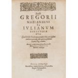 First press at Eton.- Greek printing.- Gregory (Saint, of Nazianzus) Sancti gregorii nazianzeni In …