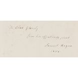 Rogers (Samuel) Poems, signed presentation copy from the author, Edward Moxon, 1852.