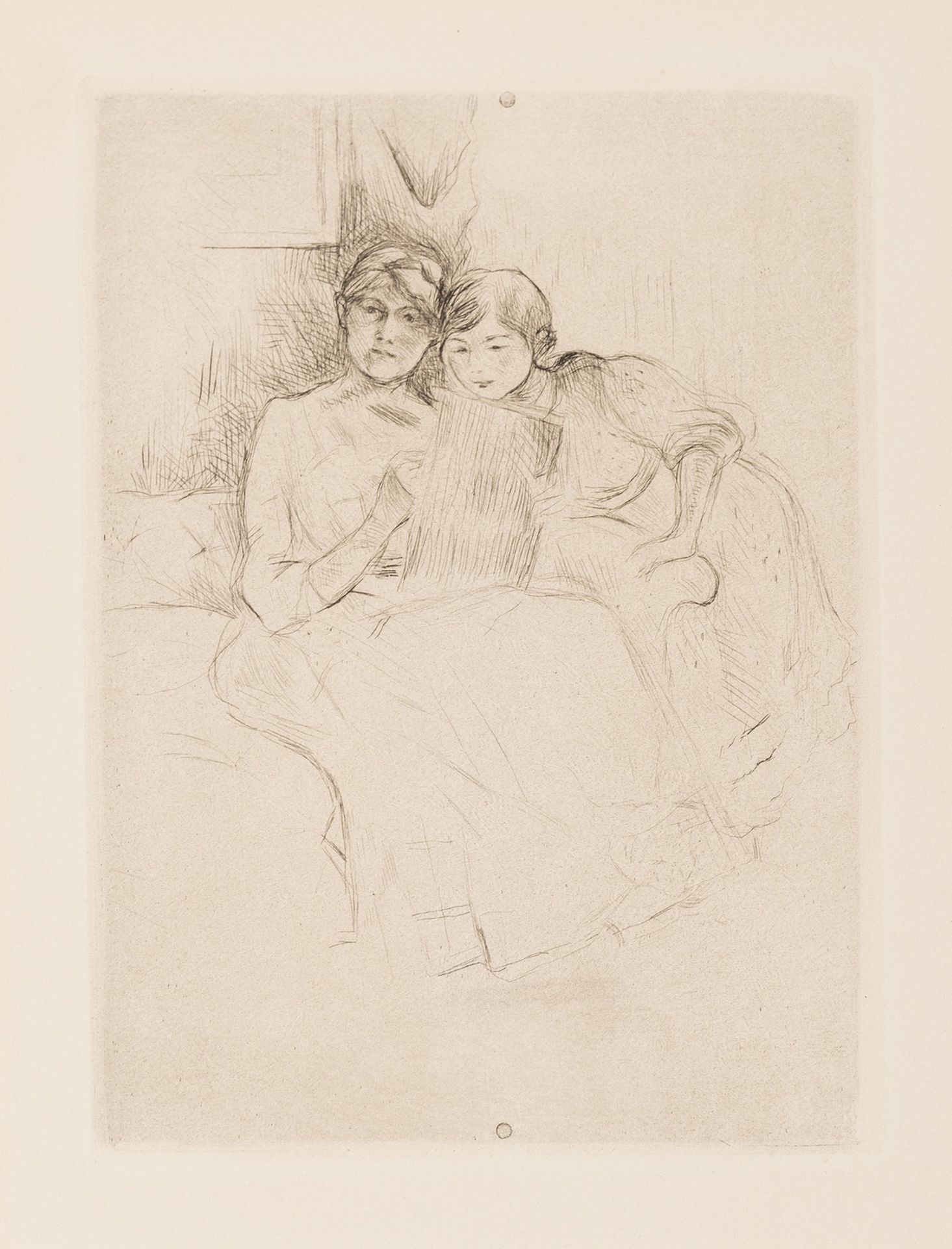 Berthe Morisot (1841-1895) Berthe Morisot Dessinant avec sa Fille (Johnston 8)
