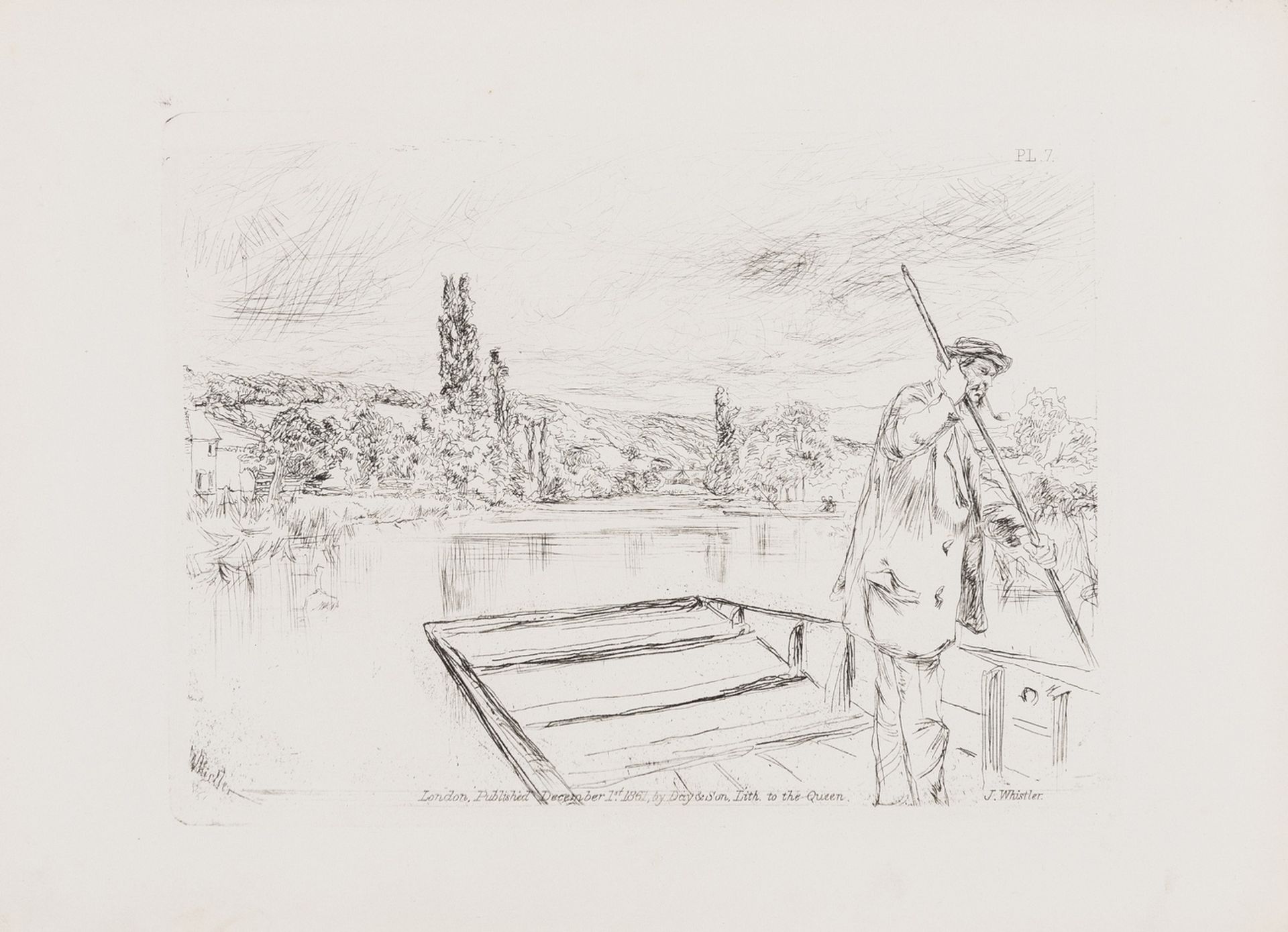 James Abbott McNeill Whistler (1834-1903) The Punt; Sketching, No. 1