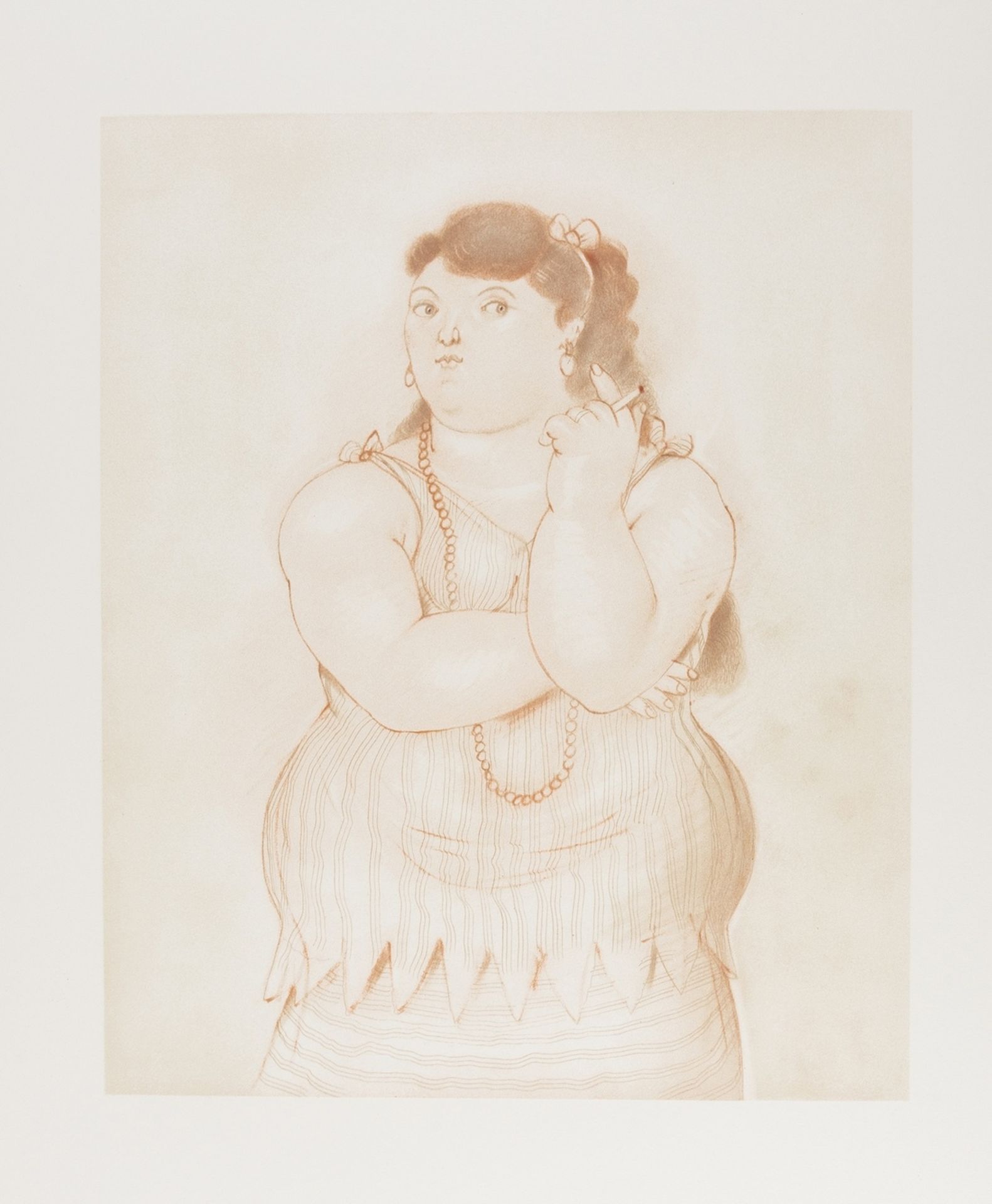 Fernando Botero (b.1932) Mujer Fumando