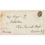 Browning (Robert) Autograph envelope front signed, 1872.