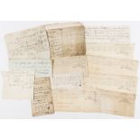 Receipts.- Collection of receipts, manuscripts, [late 17th century] - 1815 (18 pieces).