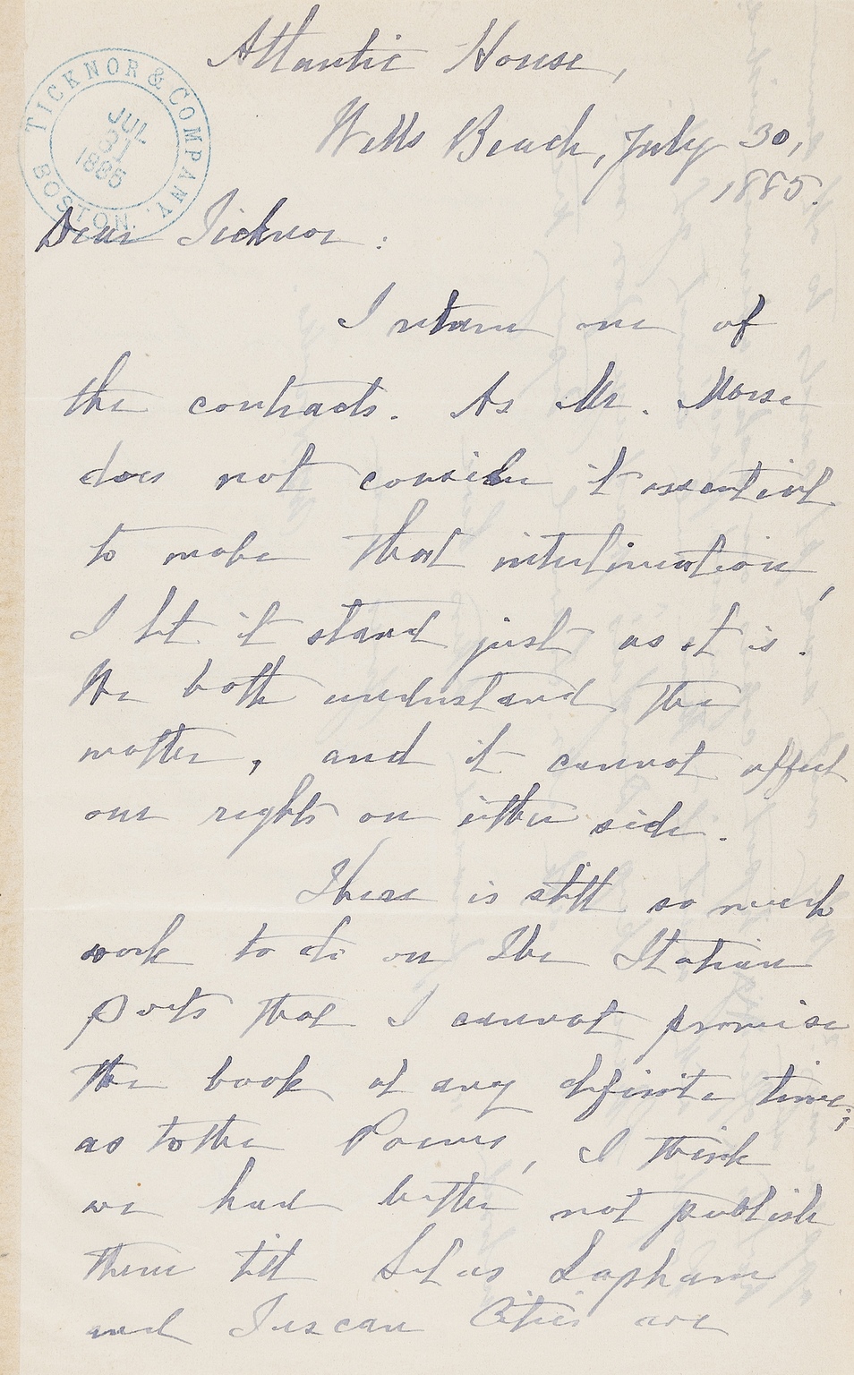 Howells (William Dean) 4 Autograph Letters signed to Benjamin Holt Ticknor, 1883-87, suggesting …