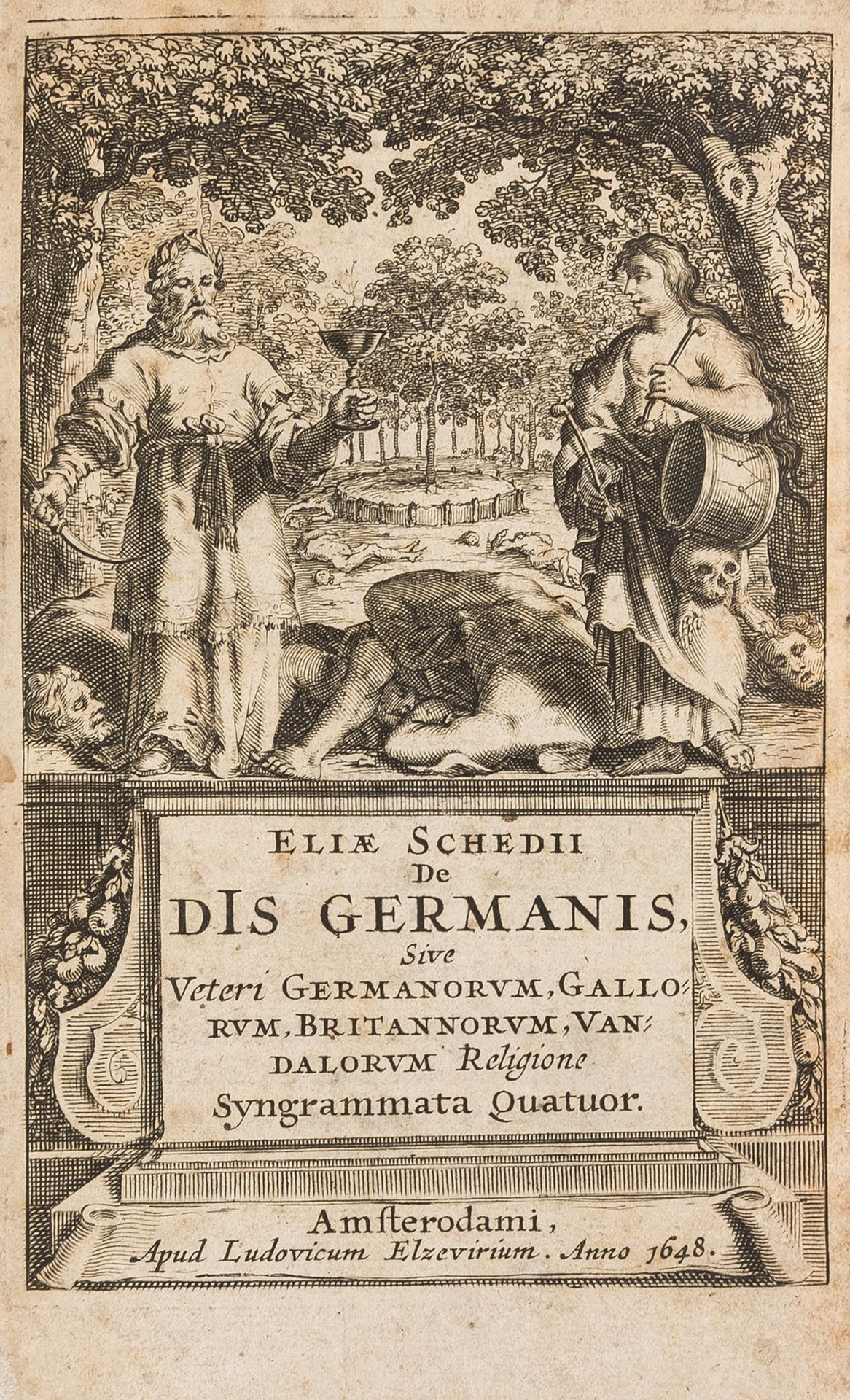 Elzevier.- Germans.- Schedius (Elias) De dis Germanis, sive veteri Germanorum, Gallorum, …