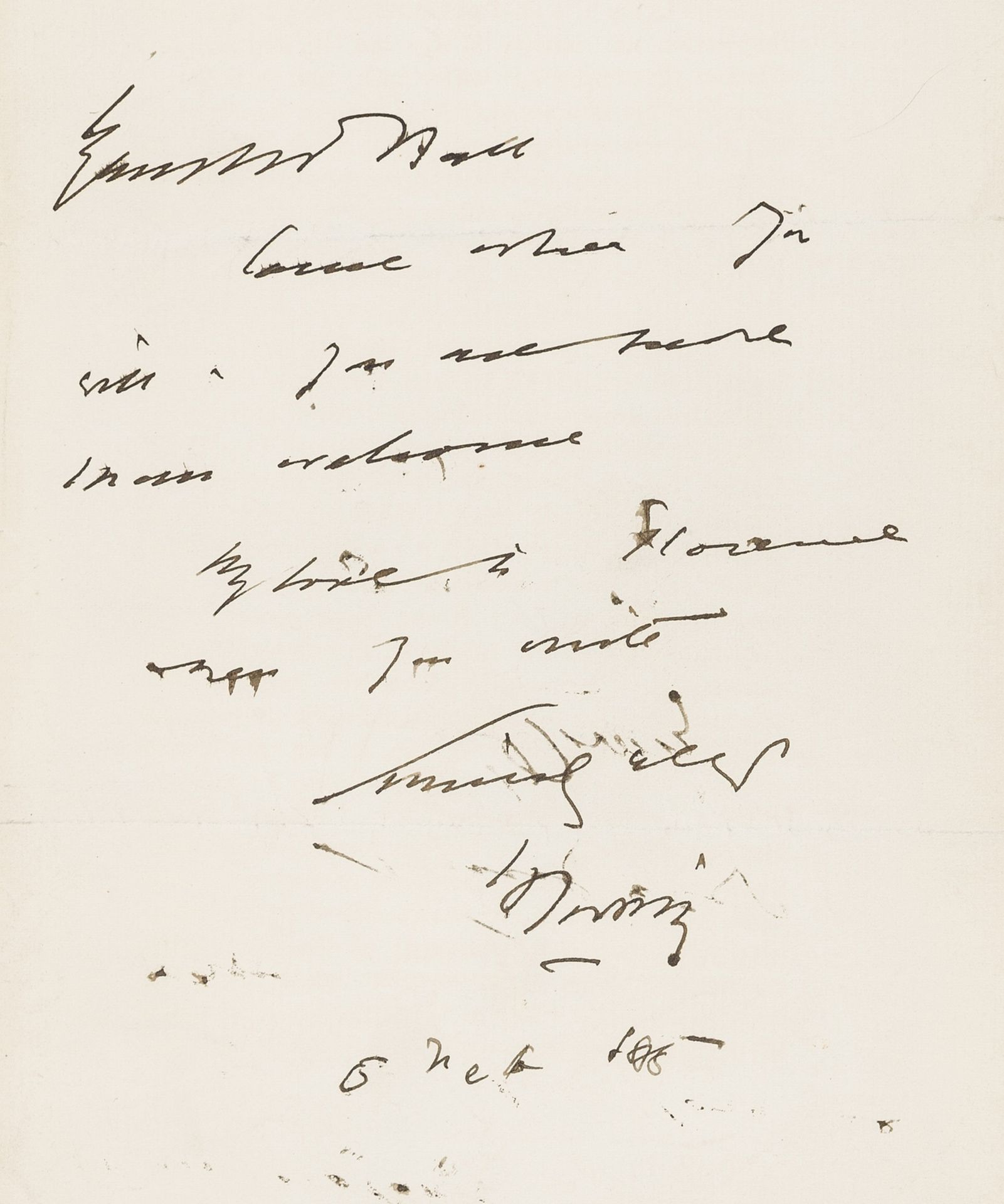 Irving (Sir Henry) Autograph Letter signed, "Give my love to Florence", 1885.