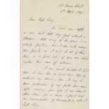 Lowell (James Russell) 2 Autograph Letters signed to "My dear Appleton" and Nora Perry, 1855 & …