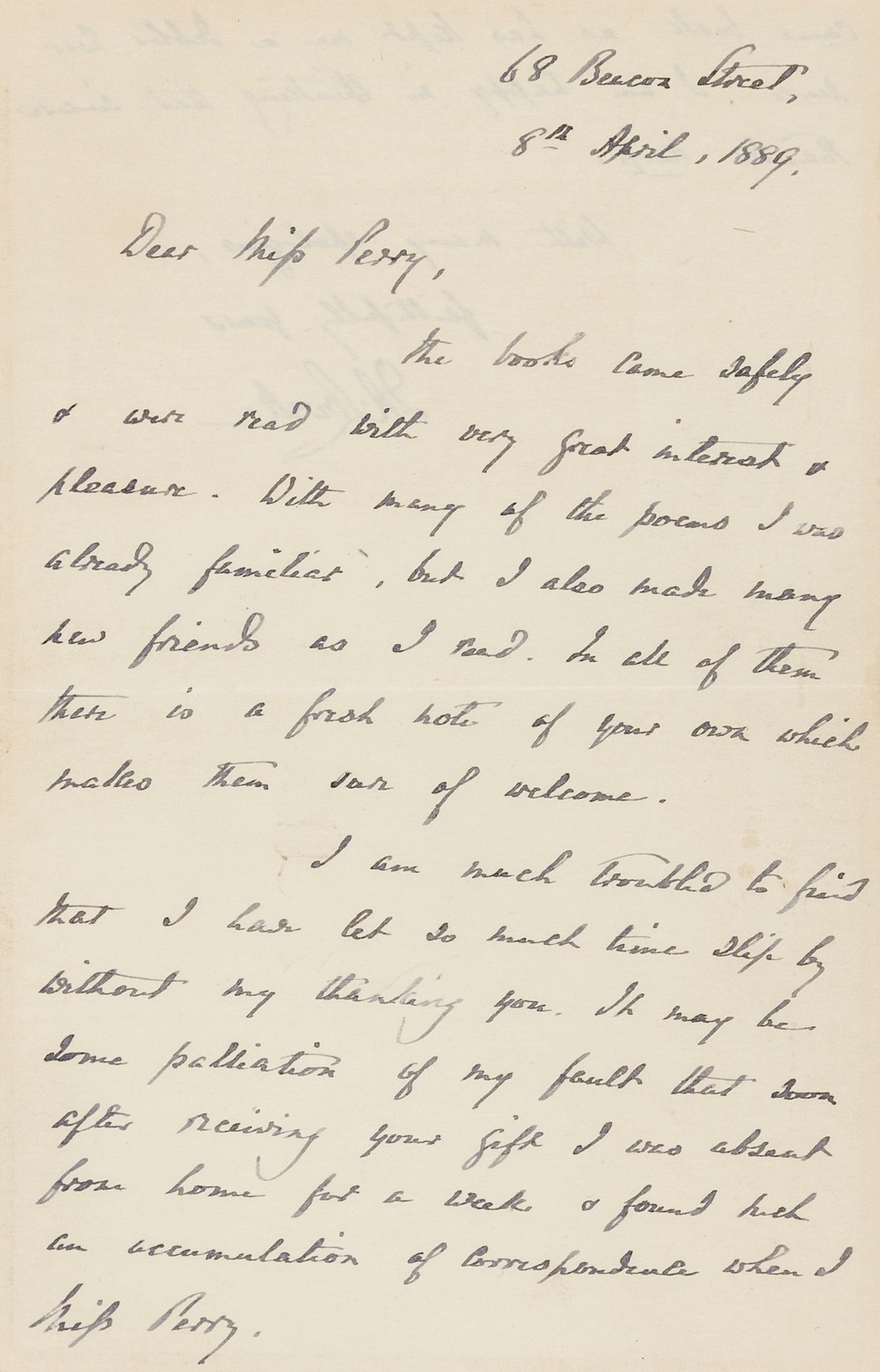 Lowell (James Russell) 2 Autograph Letters signed to "My dear Appleton" and Nora Perry, 1855 & …