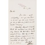 Lewes (George Henry, partner of George Eliot) Autograph Letter signed to Benjamin Holt Ticknor, …