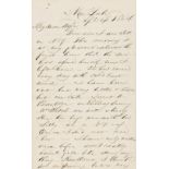 Hawthorne (Nathaniel).- Ticknor (William Davis) Autograph Letter signed to his wife, Emmeline, …