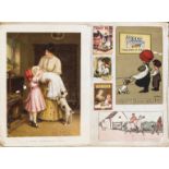 Edwardian Scrap Album.- Collection of mostly advertisements for various goods, all laid down on …