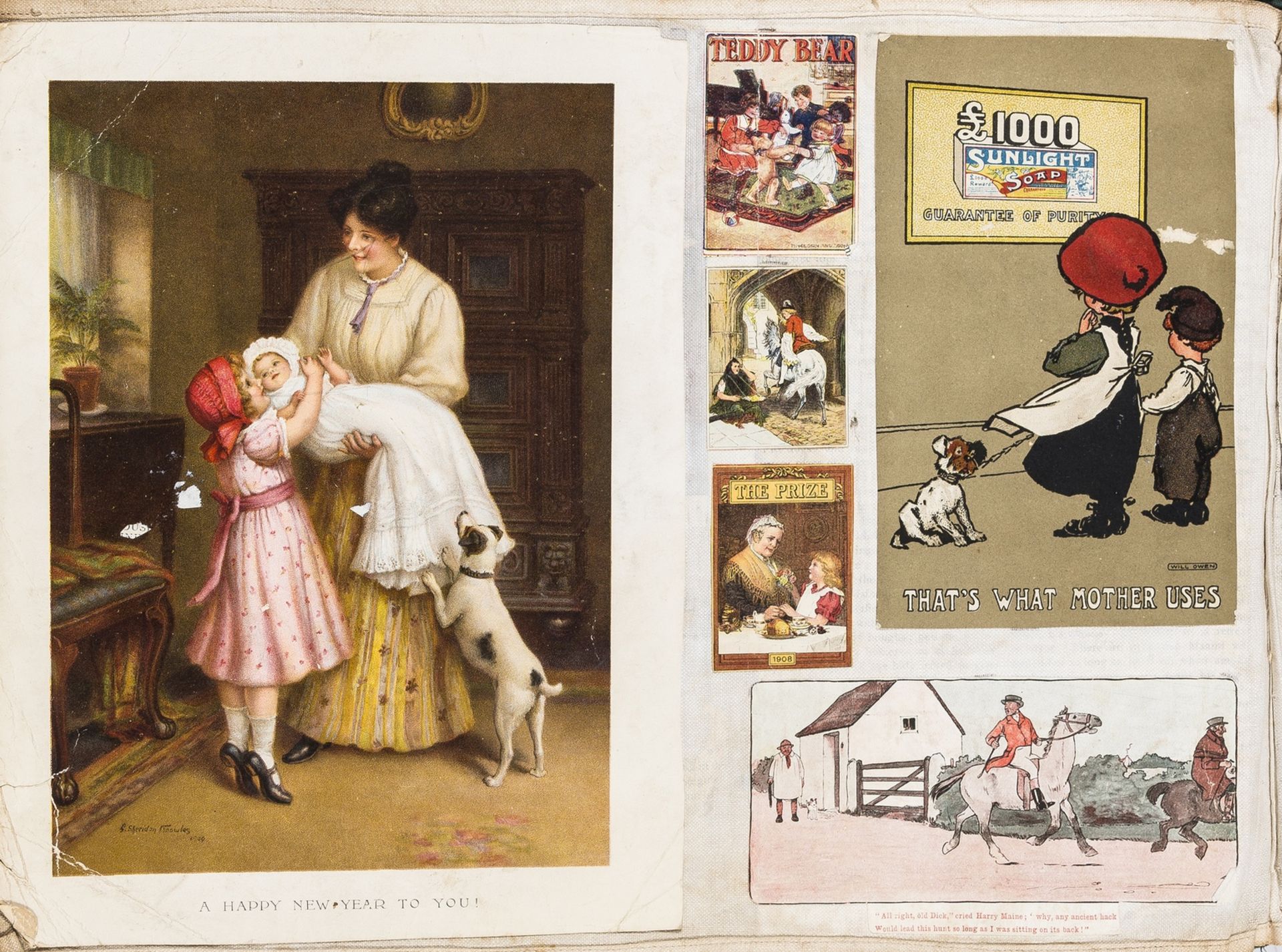 Edwardian Scrap Album.- Collection of mostly advertisements for various goods, all laid down on …