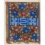 Medieval Illumination.- 2 small medieval illuminated initials, [?Germany], [15th century] (2 …