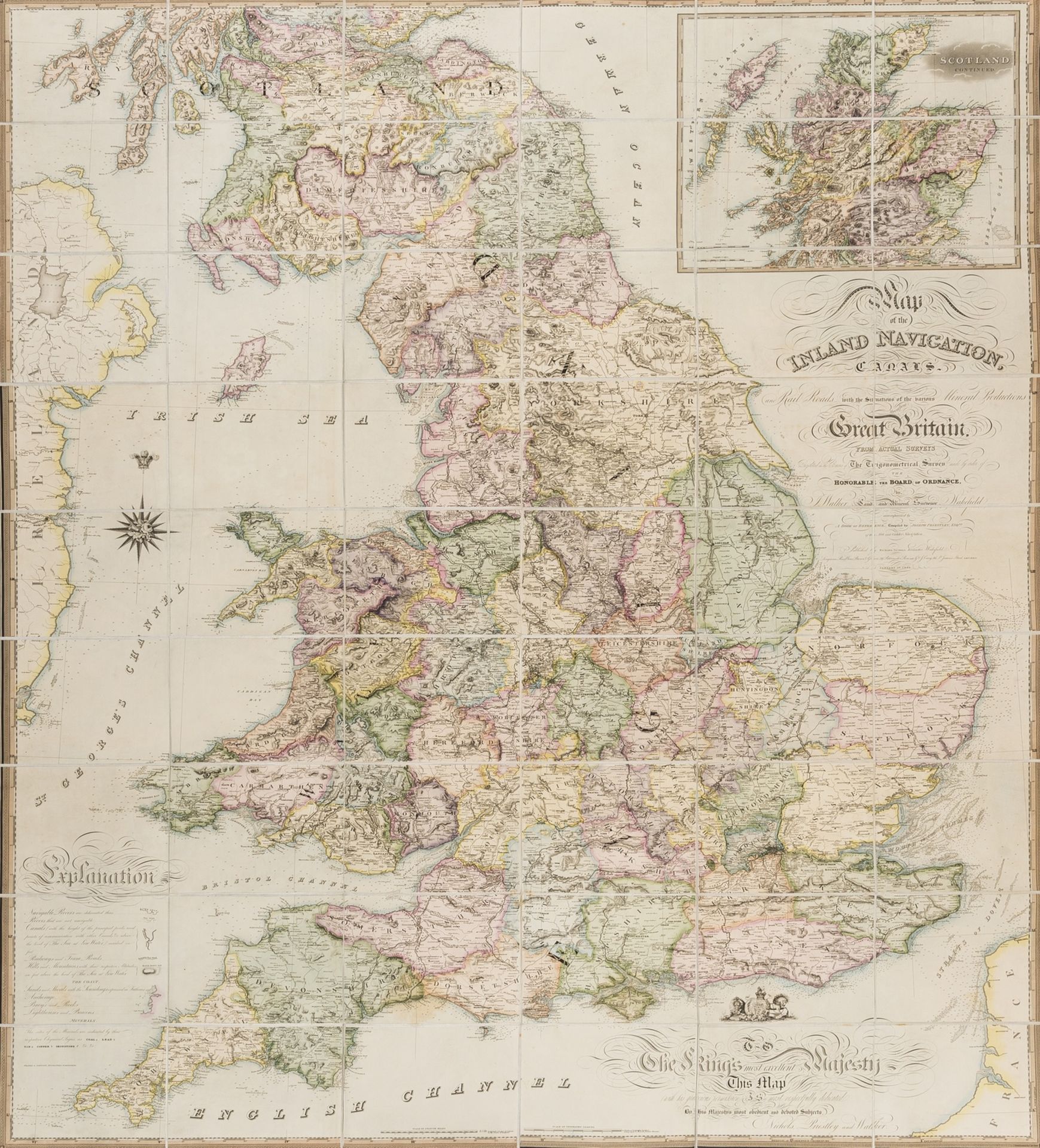 England & Wales.- Walker (John) Map of the Inland Navigation, Canals, and Rail Roads with the …