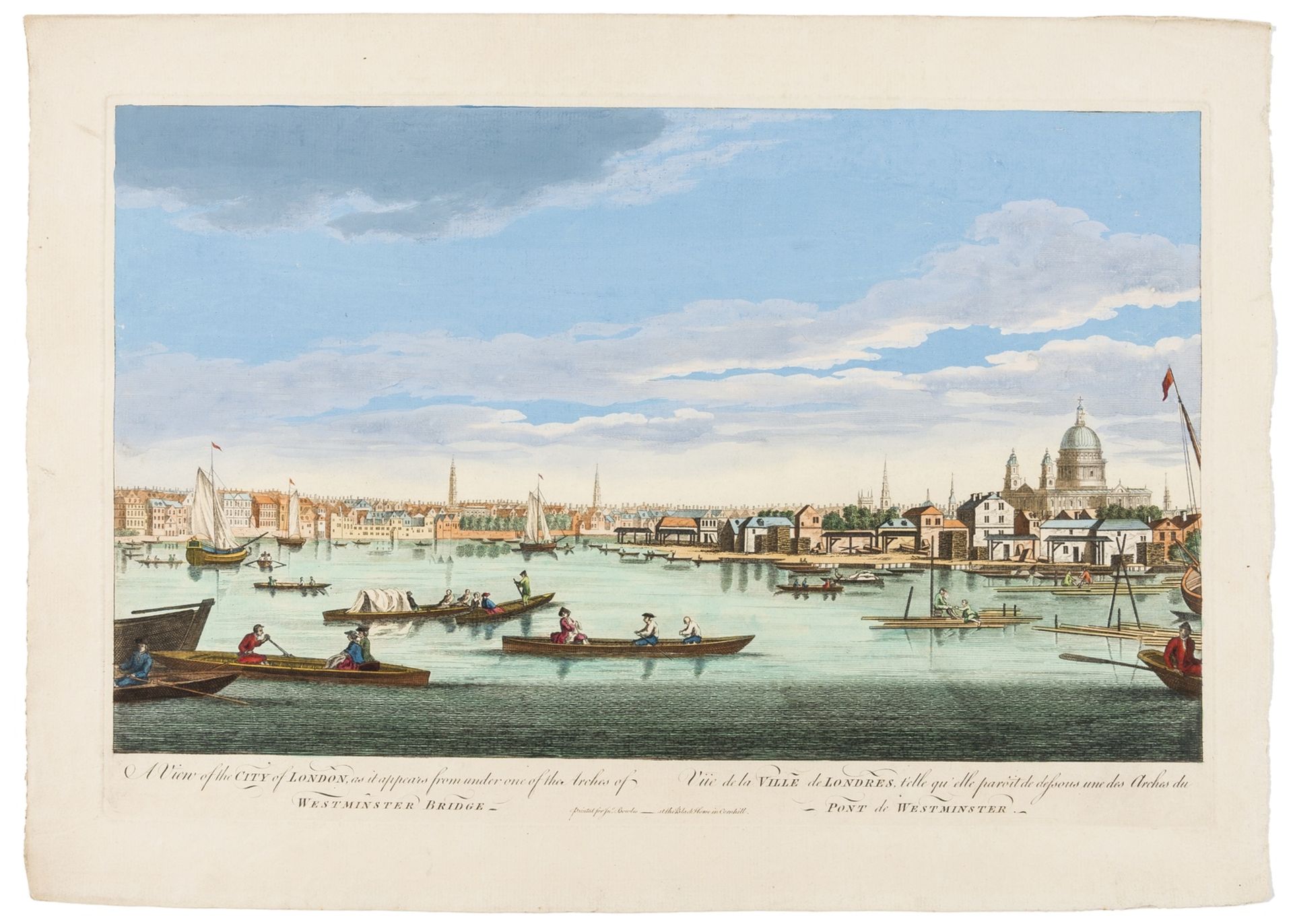 London.- Bowles & Carver (publishers) & Robert Wilkinson. A View of Westminster Bridge from … - Bild 2 aus 2