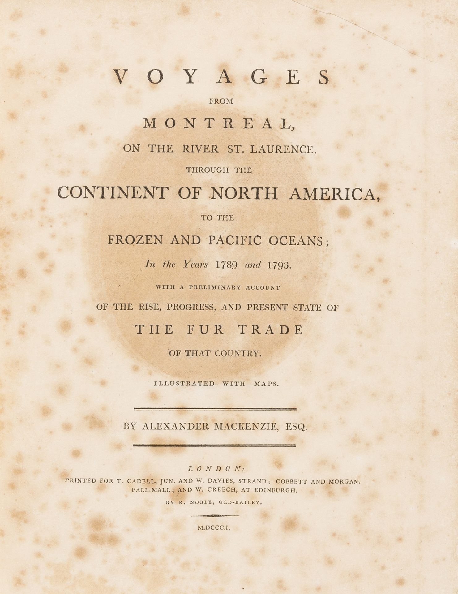 North America.- Mackenzie (Alexander) Voyages from Montreal, on the River St. Laurence, through … - Bild 2 aus 2