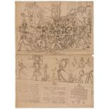 Turkey.- Circus.- Anonymous (circa 1850) [Ottoman Empire battle scene, with three vignettes of …