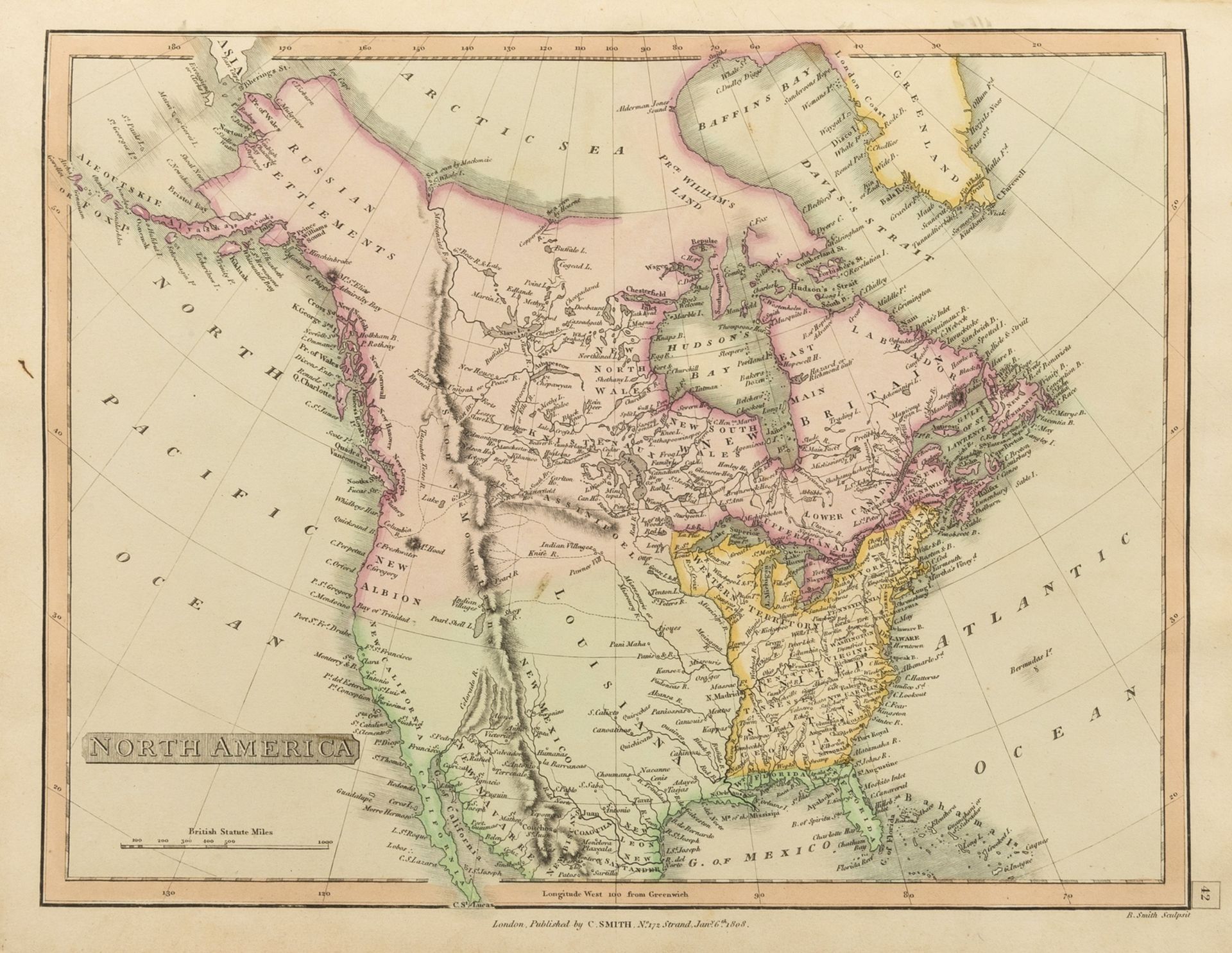 Atlases.- Smith (Charles) Smith's New General Atlas, 45 hand-coloured engraved maps, C.Smith, 1808.