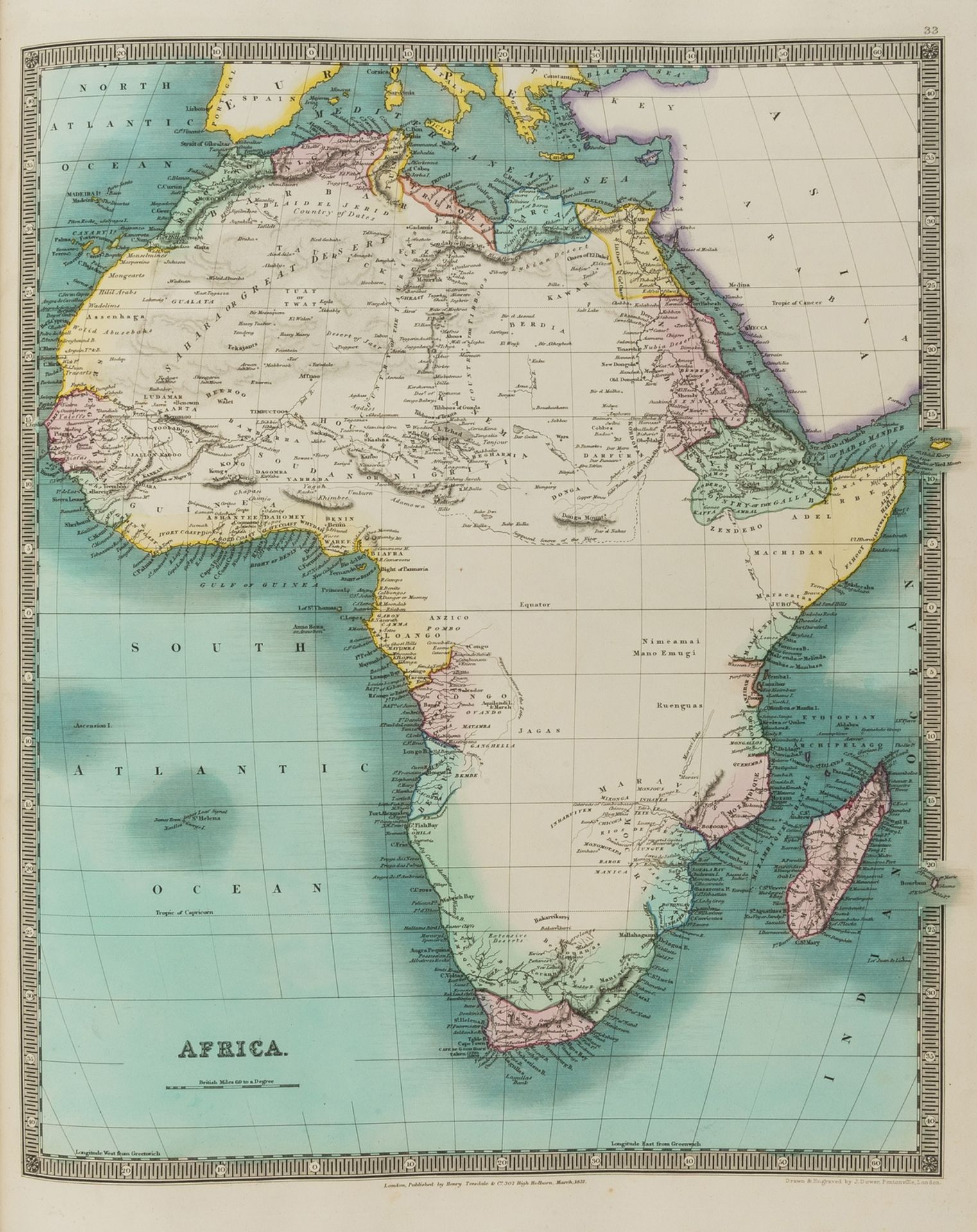 Atlases.- Teesdale (Henry) A New General Atlas of the World, 46 hand-coloured maps, 1831.