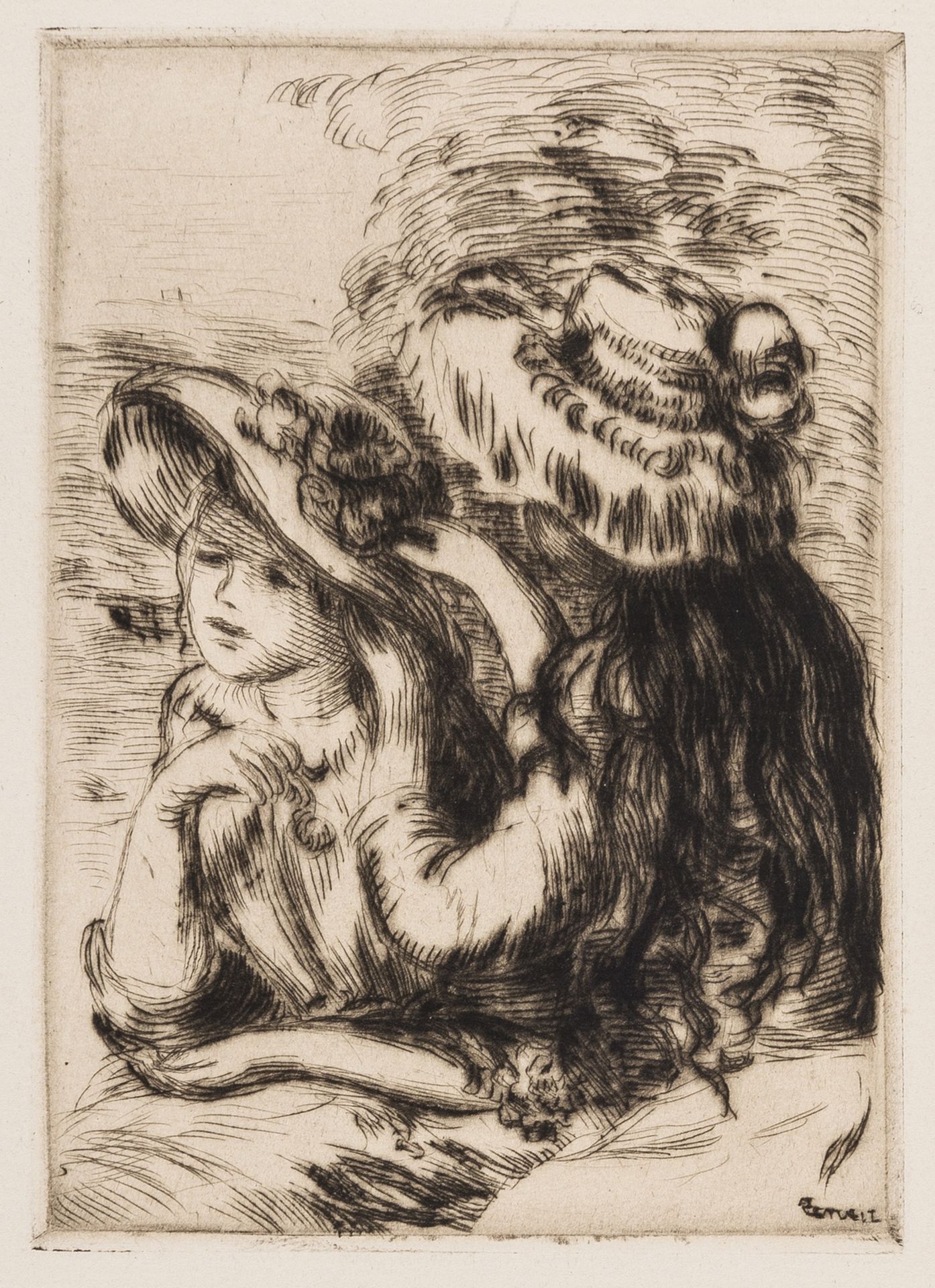 Pierre-Auguste Renoir (1841-1919) Le Chapeau Épinglé (1re Plance) (see Delteil 6, Stella 6)