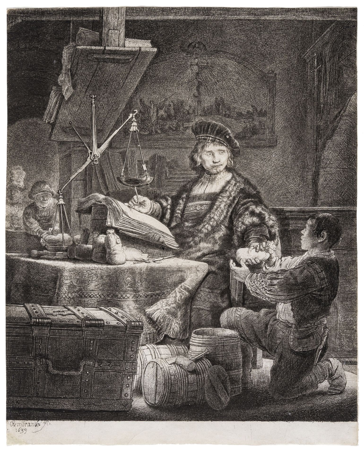 Rembrandt van Rijn (1606-1669) Jan Uytenbogaert, 'The Goldweigher'
