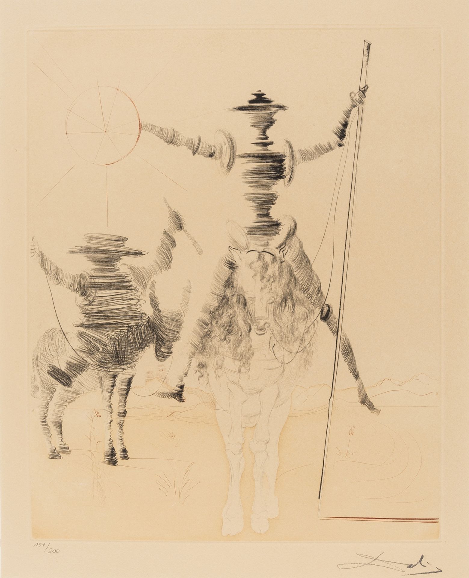 Salvador Dali (1904-1989) Don Quichotte and Sancho Panza (Field 68-1)