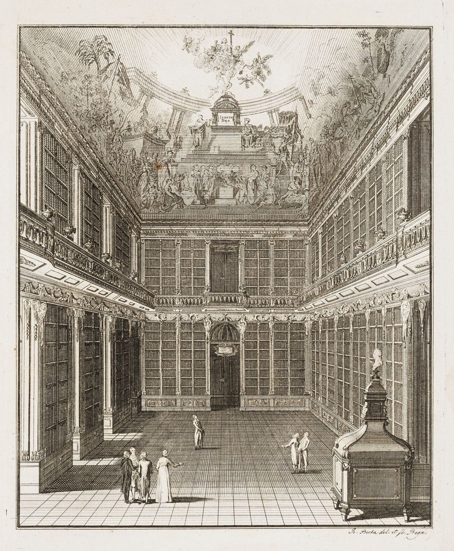 Library decoration.- Mayer (Wenzel Joseph) Historische Beschreibung der am Bibliothekgewolbe der …