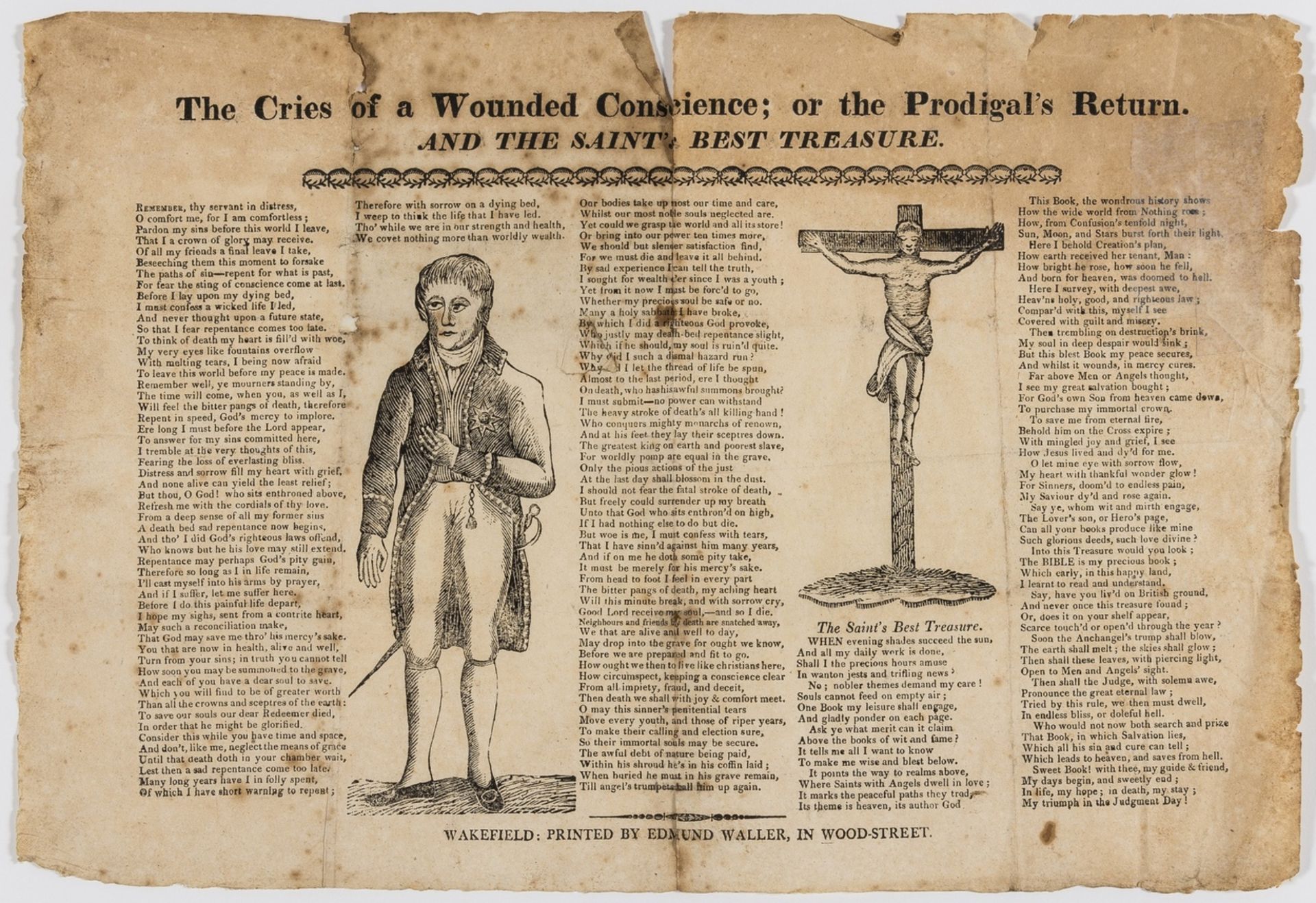 Broadside.- The Cries of a Wounded Conscience; or the Prodigal's Return. And the Saint's Best …