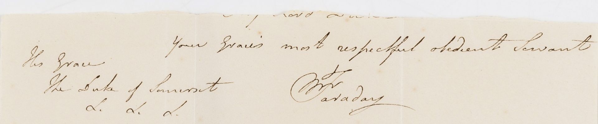 Faraday (Michael) Cut Signature, 1840; and another, 19th century letter (2).