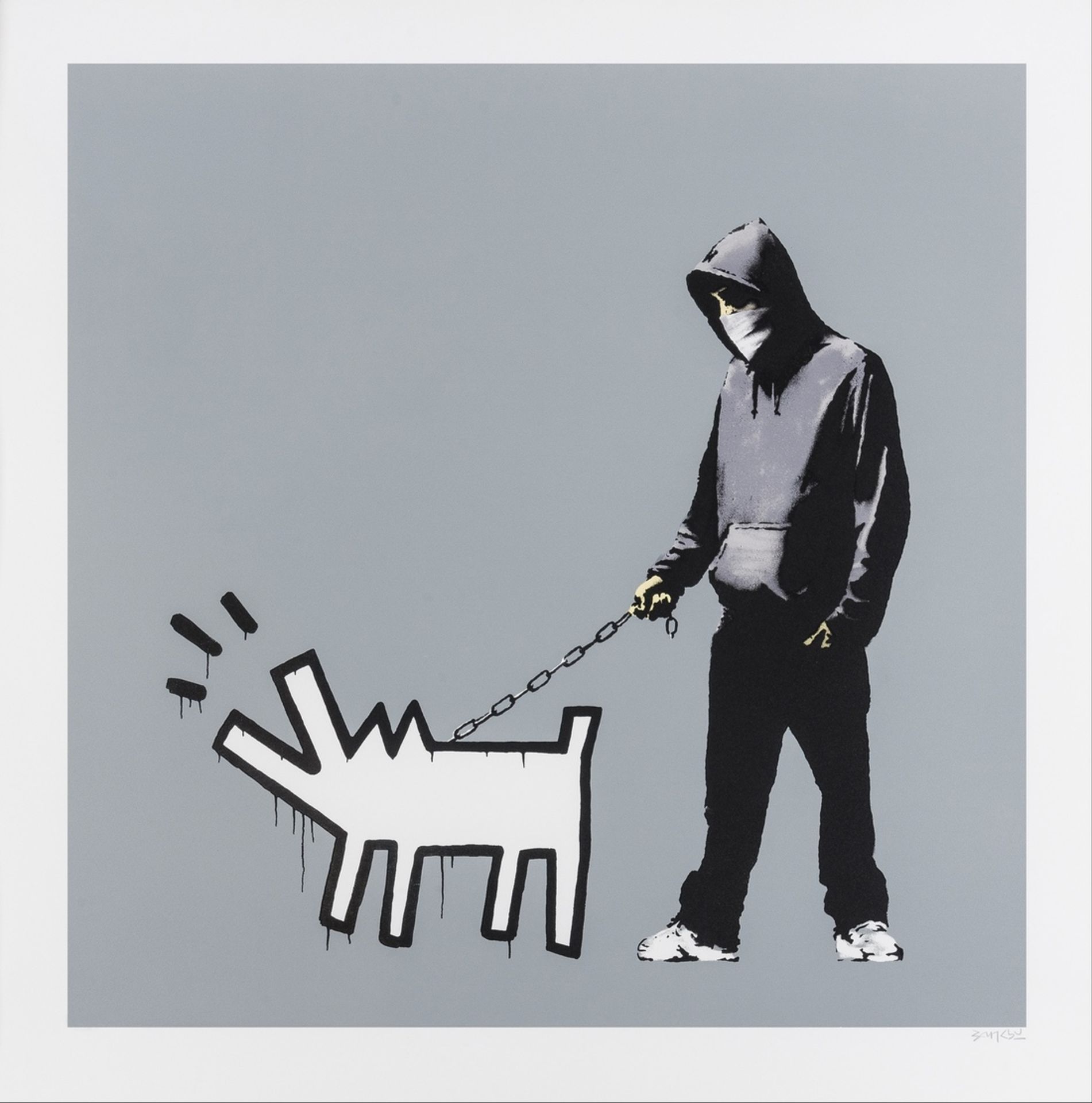 Banksy (b.1974) Choose your weapon (Cool Grey)