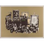 Banksy (b.1974) Morons (Sepia)