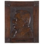 Africa.- [Portrait of H. M. Stanley], carved in oak, n.d.