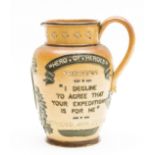 Africa.- Doulton Lambeth.- ['General Gordon' Commemorative Stonware Jug], c.1885.