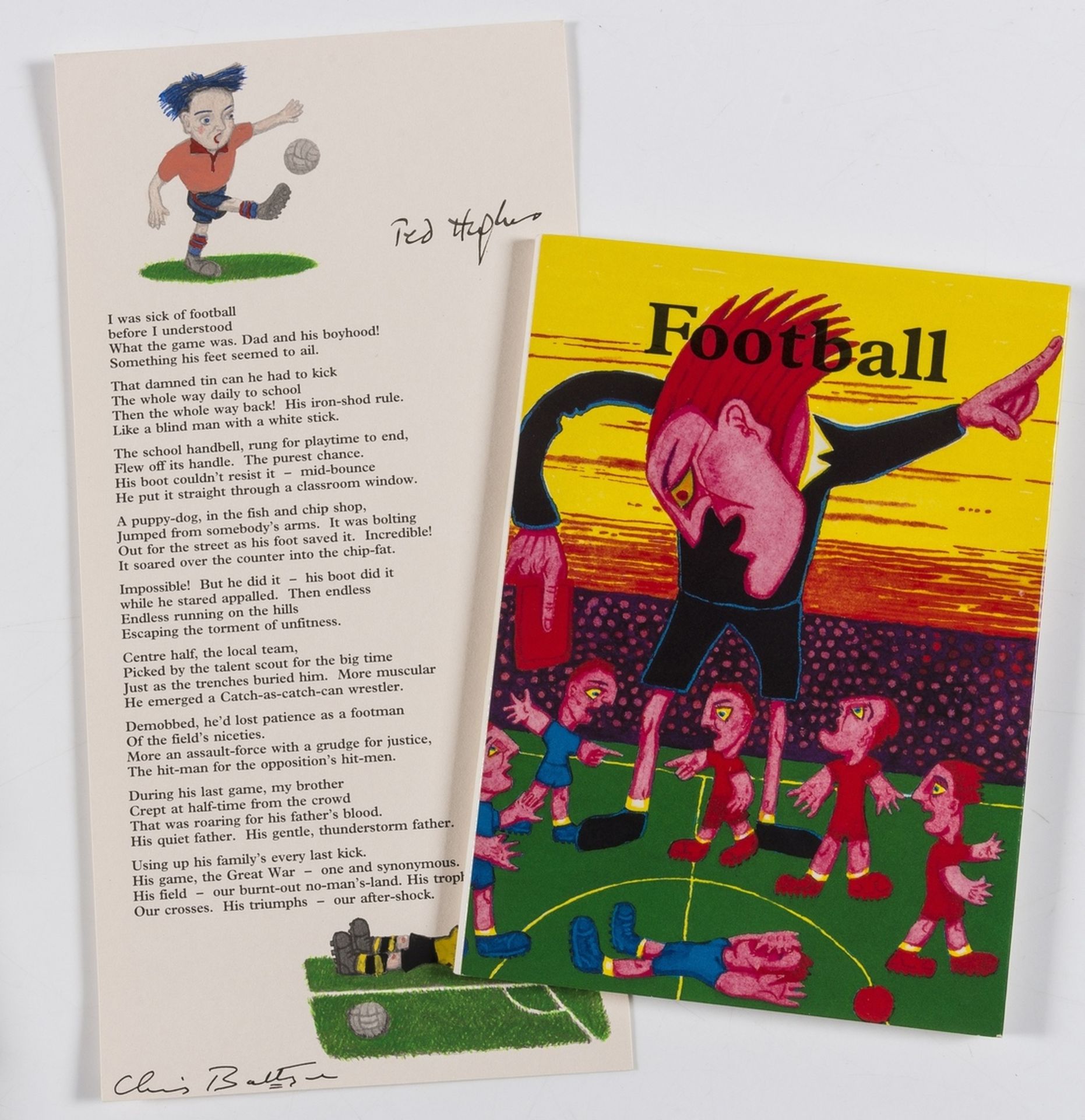 Hughes (Ted) Football, illustrated by Christopher Battye, one of 60 copies with additional print …